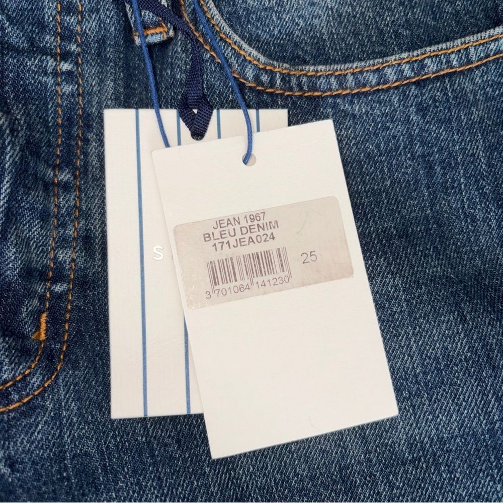 Sezane Button Fly Raw Hem Blue Jeans Denim 1967 Brut Sexy NEW - Picture 8 of 10
